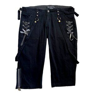 SKELANIMALS Black Jeans Pants Capris, Tripp NYC Hot Topic Mall Goth Y2K, 7